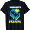 I Stand With Ukraine Ukrainian Flag Map and Heart Classic Shirt