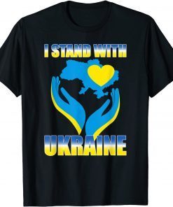 I Stand With Ukraine Ukrainian Flag Map and Heart Classic Shirt