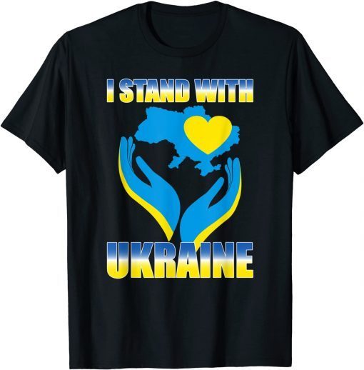 I Stand With Ukraine Ukrainian Flag Map and Heart Classic Shirt