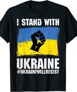 I Stand With Ukraine Ukrainian Flag Gift T-Shirt