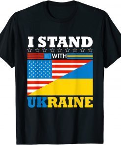 I Stand With Ukraine Ukrainian Support American USA Flag Classic Shirt