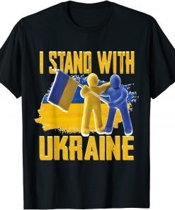 I Stand with Ukraine ukrainian flag clay support Ukraine Gift Shirt