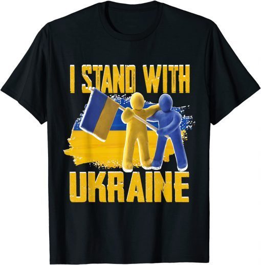 I Stand with Ukraine ukrainian flag clay support Ukraine Gift Shirt