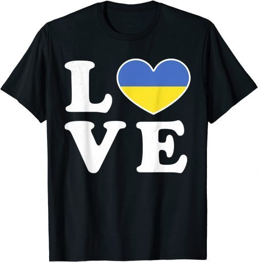 I love Ukraine Flag For Ukrainian Pride Vintage Gift Shirt