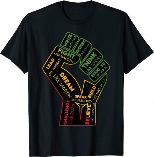 Inspiring Black Leaders Power Fist Hand Black History Month Classic T-Shirt
