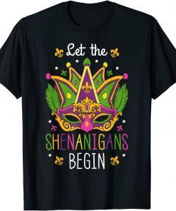 Let The Shenanigans Begin Mardi Gras Costume Mask Classic T-Shirt