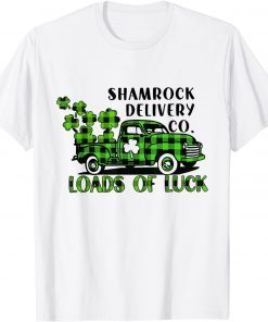 Loads of Luck Buffalo Plaid Truck Shamrock St. Patrick Day Gift Shirt