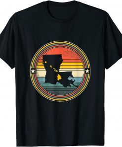 Louisiana Hawaii Roots Origine State Map Retro Gift Shirt
