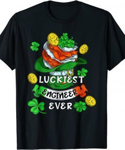 Luckiest Engineer Ever St Patricks Day Leprechaun Irish Flag Classic Shirt