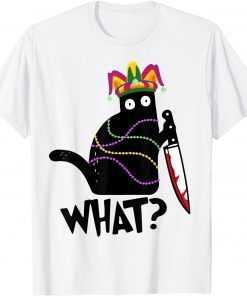 Mardi Gras Festival Party With Hilarious Black Cat Gift Shirt