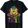 Mardi Gras Mardi Gras 2022 Bead Mask Feather Gift Shirt