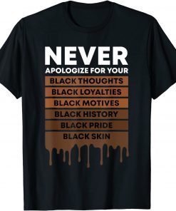 Never Apologize For Your Blackness Black History Month BHM Shirt
