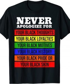 Never Apologize For Your Blackness Black History Month Limited Shirt