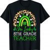 One Lucky To Be A 5th Grade Teacher St Patrick's Day Leopard T-Shirt