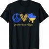 Peace Love Kyiv Ukraine Ukrainian Flag I Stand With Ukraine Gift Shirt