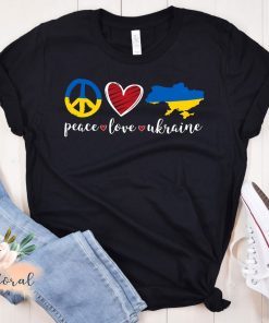 Peace Love Ukraine Ukrainian Flag I Stand with Ukraine Classic Shirt