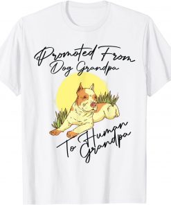 Promoted From Dog Grandpa To Human Grandpa Dogs Owner Unisex Shirt