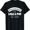 Promoted to Lolli & Pop Established 2022 Grandparents Couple T-Shirt