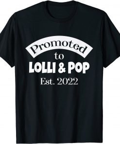 Promoted to Lolli & Pop Established 2022 Grandparents Couple T-Shirt