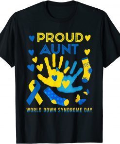 Proud Aunt T21 World Down Syndrome Awareness Day Ribbon Classic T-Shirt