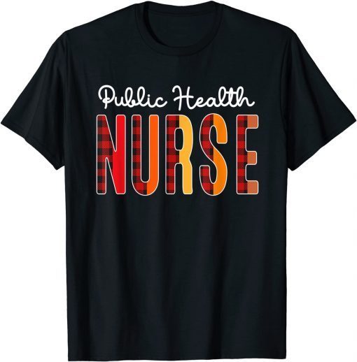 Public Health Nurse Plaid Red Love Heart Stethoscope RN Mom Limited Shirt