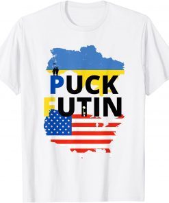 Puck Futin I Stand With Ukrain Usa Flag Puck Futin 2022 T-Shirt