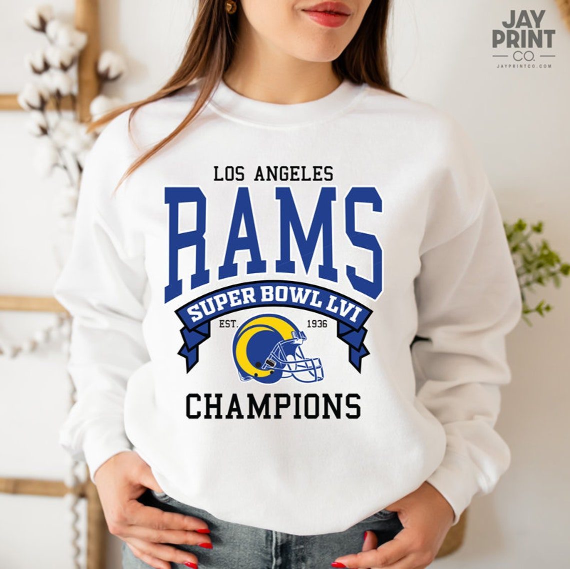 LOS ANGELES RAMS MEN'S SUPER BOWL LVI CHAMPIONS LONGSLEEVE PRINTED