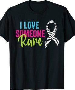 Rare Disease Awareness Zebra Ribbon, I Love Someone Rare T-Shirt