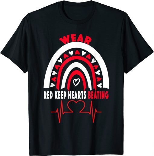 Red Keep Hearts Beating - Heart Disease Awareness Gift Shirt