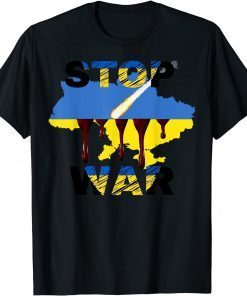 Stop Ukraine War, Peace in the World Free Ukraine Flag Tee Shirt