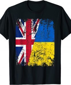 Stop War Support I Stand With Ukraine United Kingdom Ukrainian Flag 2022 Shirt
