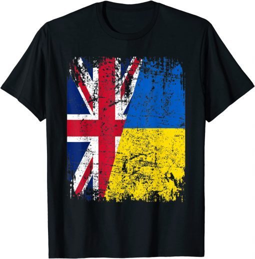 Stop War Support I Stand With Ukraine United Kingdom Ukrainian Flag 2022 Shirt