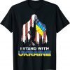 Support Ukraine I Stand With Ukraine American Flag Bigfoot Gift Shirt