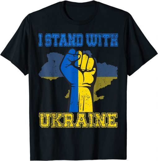 Support Ukraine I Stand With Ukraine Ukrainian Flag Vintage 2022 Shirt