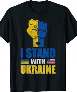 Support Ukraine I Stand With Ukraine Vintage Ukrainian Flag T-Shirt