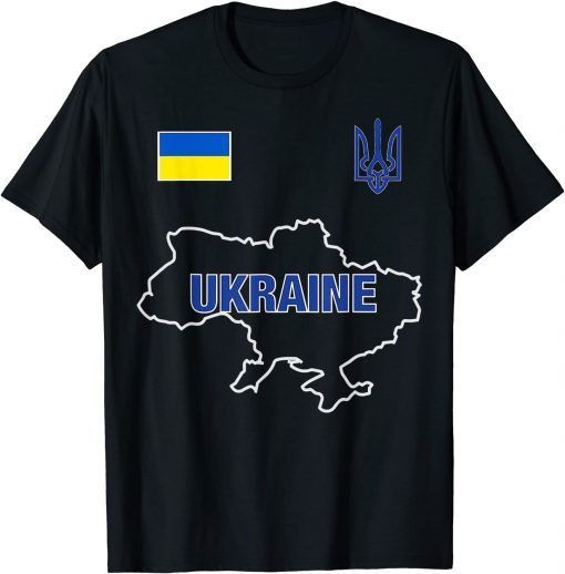 Free Ukraine Support Ukrainians Map Pray For Ukraine Ukrainian Flag Pride 2022 T-Shirt