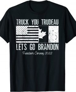 Truck You Trudeau USA Canada Flag Truckers Vintage T-Shirt