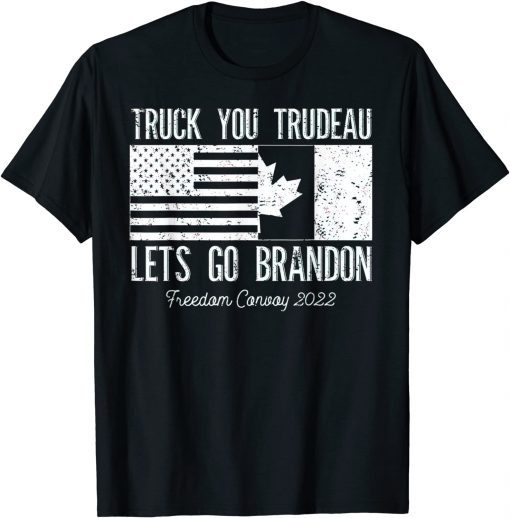 Truck You Trudeau USA Canada Flag Truckers Vintage T-Shirt