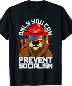 Trump Bear 45 47 MAGA 2024 Only You Can Prevent Socialism 2022 Shirt