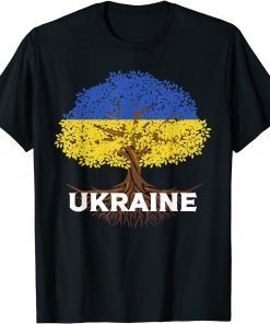 Ukraine Flag Vintage Tree Graphic Ukrainian Roots Gift Shirt