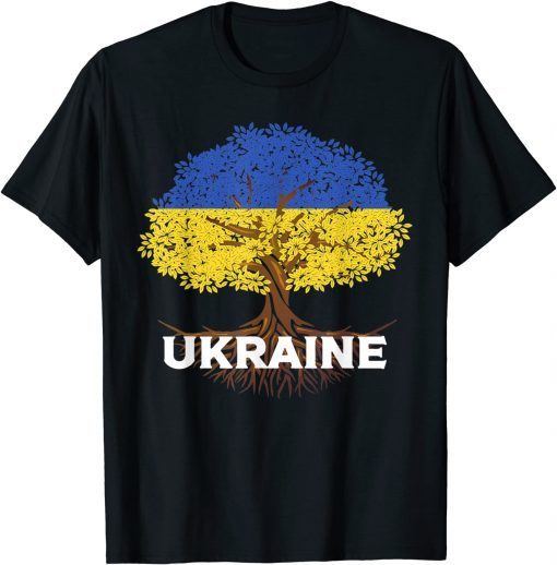 Ukraine Flag Vintage Tree Graphic Ukrainian Roots Gift Shirt