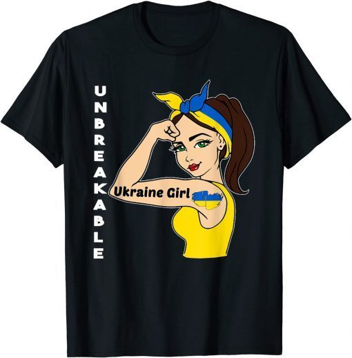 Ukraine Girl Unbreakable Ukrainian Flag strong Woman Classic Shirt