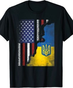Ukrainian American Flag Ukraine Usa America Roots Support Ukraine Shirt