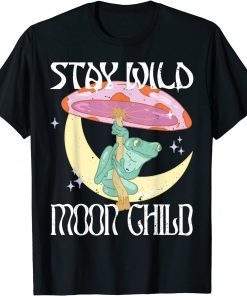 Vintage Retro Stay Wild Moon Child Frog Peace Love Hippie Gift Shirt