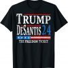 Vintage Trump Desantis 2024 The Freedom Ticket USA Flag Gift Shirt