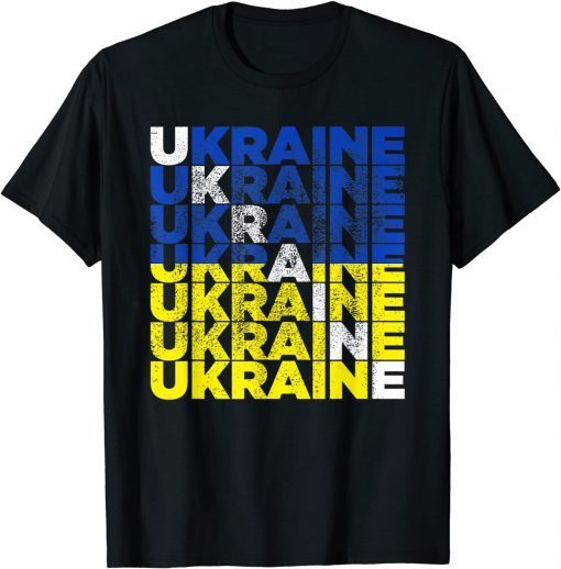 Vintage Ukraine Wordflag Ukrainian Flag Pride Classic T-Shirt