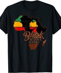 Womens Afro Melanin Black Science Teacher Back History Month Gift Shirt