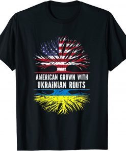 American Grown With Ukrainian Roots Usa Flag Ukraine Save Ukraine Shirt