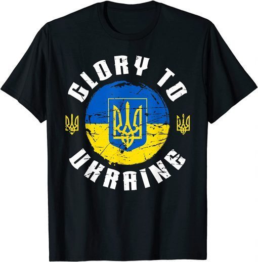 Glory To Ukraine I Stand With Ukraine Ukrainian Flag Vintage Save Ukraine Shirt