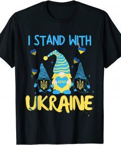 Gnome Support Ukraine I Stand With Ukraine Ukrainian Flag Gift Shirt